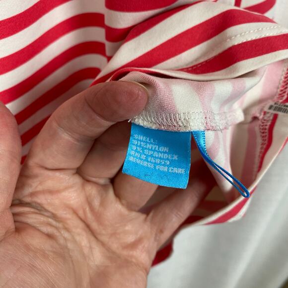 J.McLaughlin Catalina Cloth Red&White Stripe 3/4 Sleeve Wavesong Top Sz.M - Picture 9 of 13